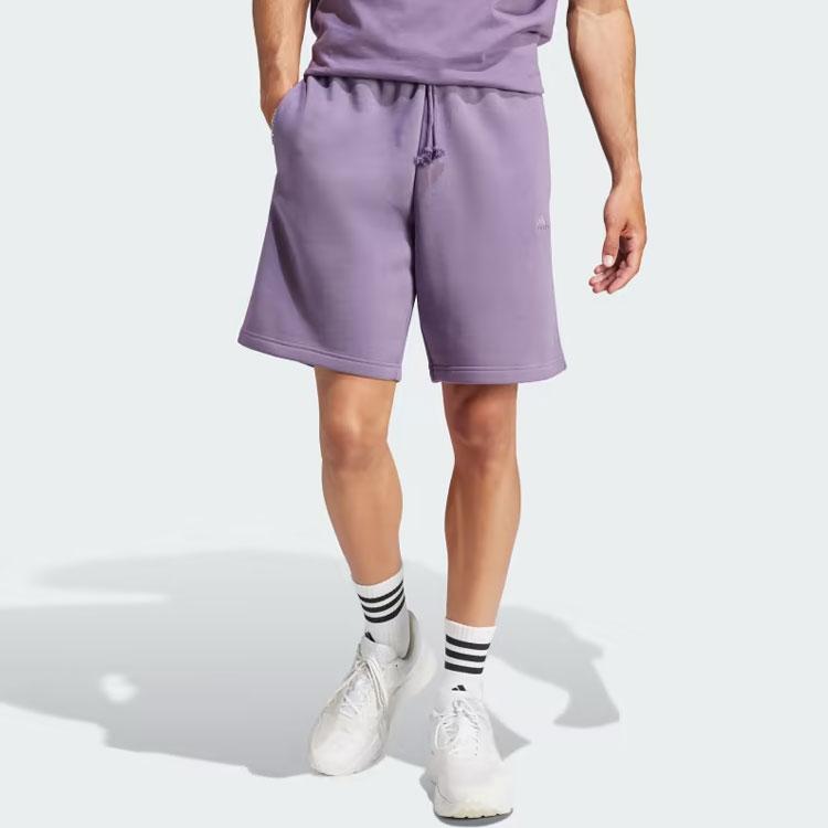 Adidas All Season Fleece Shorts Solid Color High Waist Drawstring Casual Shorts Men Shorts Purple IJ6900
