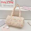 Soft Polyester Round Cylindrical Shoulder Bag With Mobile Pocket For Casual Outings