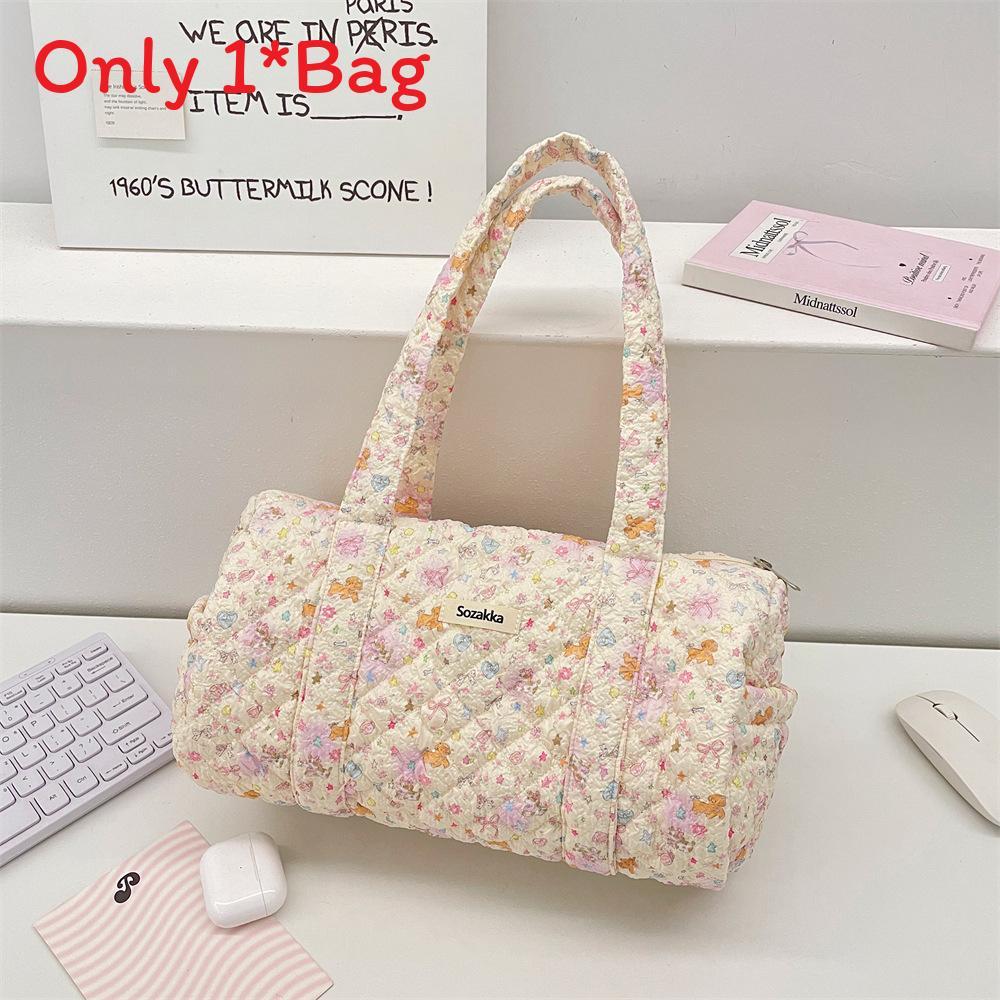 Soft Polyester Round Cylindrical Shoulder Bag With Mobile Pocket For Casual Outings