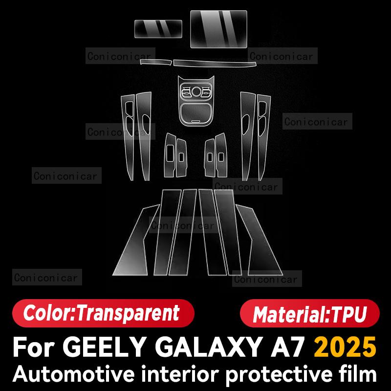 For GEELY GALAXY A7 2025 Car Interior Center Console Instrument Dashboard Protective Cover Film Anti-scratch Accessories