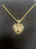 Hip Hop Unique Design Gold Nugget Diamond Cut Heart Shaped Charm Pendant Necklace  for Women/Men Jewelry