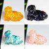 Resin Filled Natural Crystal Dog Figurine With Warm Heart Pet Decor For Gift Giving