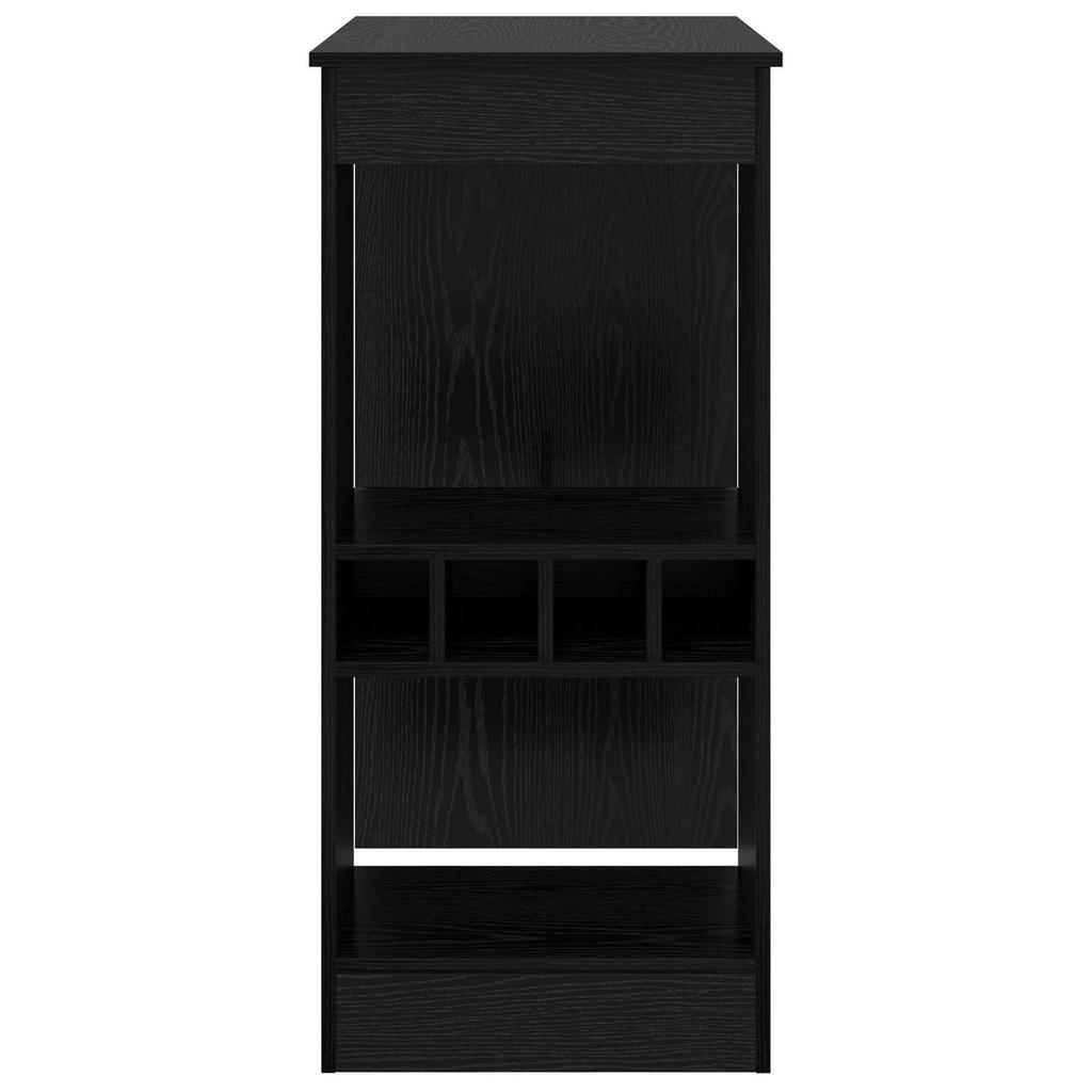 Bar Table with Shelf Black Oak Effect 90 x 47.5 x 103.5 cm