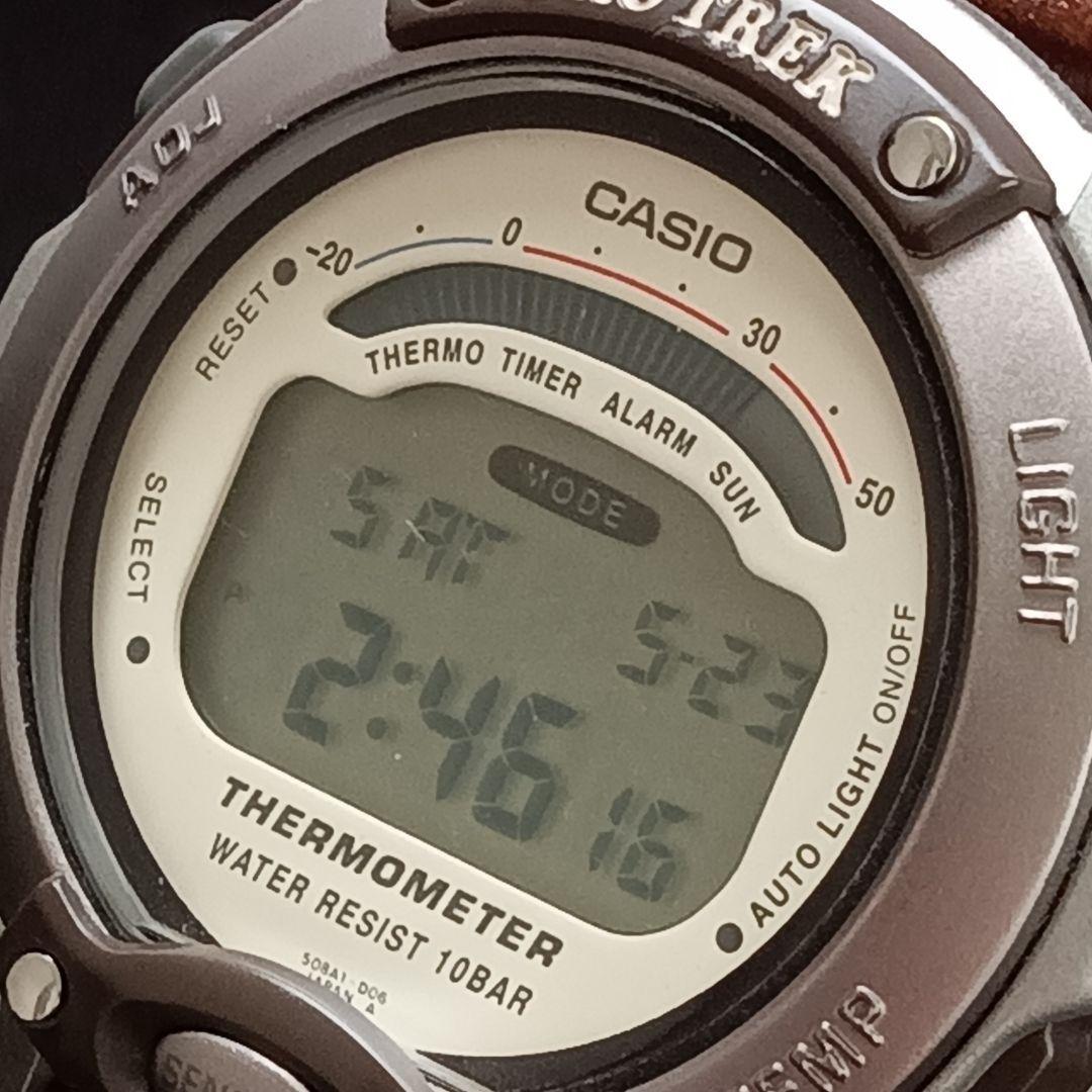 Б/у [В эксплуатации] Casio PROTREK Ley PRL-100 Кожаный ремешок с термометром