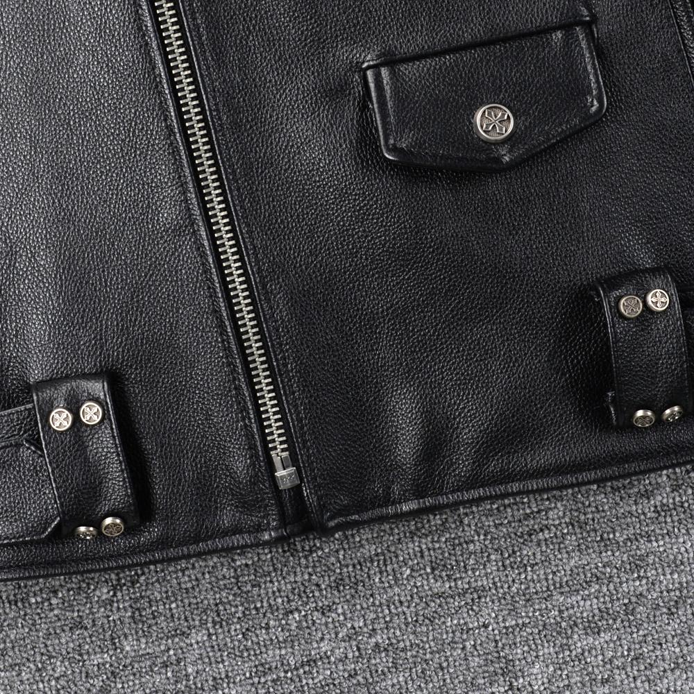 Motorcycle Jacket Men Genuine Cow Leather Jackets Slim Short Men's Cowhide Coat Autumn Biker Jacket Moto Riding Clothing Spring