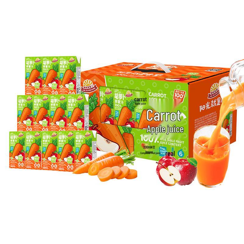 Mr. Sunshine 100% Carrot Apple Juice 12-Pack