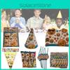 Tableware Party Emoji Set Disposable Plates Cups Napkins Holiday Tablecloth