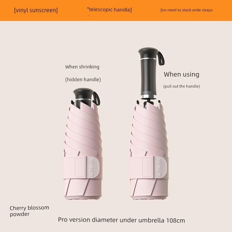 Compact Portable Umbrella for Women, Sun Protection, Uv Protection, Sunshade Umbrella, Large Size, 50% off Umbrella, Dual-Use for Sun and Rain