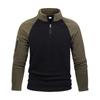 Men's European-American Tactical Fleece Jacket - Warm Polar Fleece, Solid Color, Stand-Up Collar for Autumn/Winter.