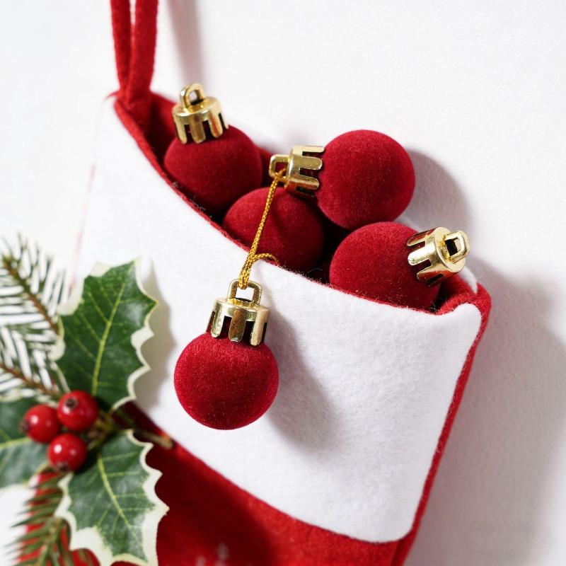 2cm Velvet Christmas Balls Mini Christmas Hanging Ball Pendants New Year Decoration Navidad Festival Home Party Decor Supplies