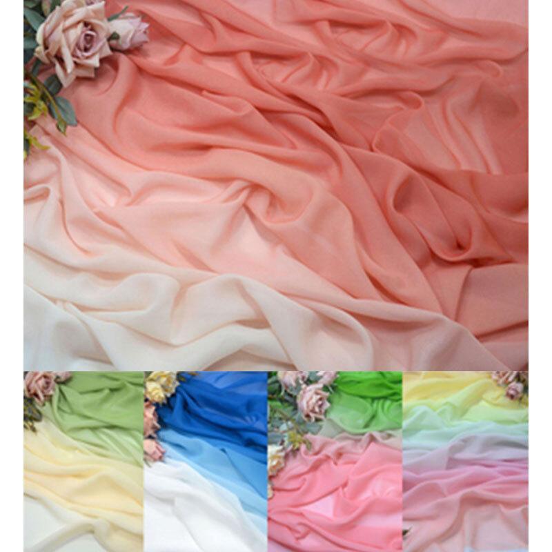 Gradient Color Rainbow Chiffon Fabric Scarf Sewing Craft DIY Ancient Style Hanfu Dress Stage Costume Decor Clothing Supplies