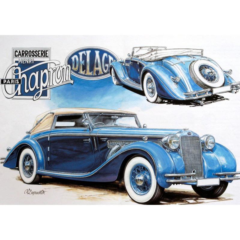 

Vintage Car Poster with Frame - Decorative Artwork for Bedroom, Bar, or Dealership White card paper (non-adhesive) 30*42 cm