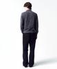 Insilence Stone Washed Knit Zip-Up Washed Grey