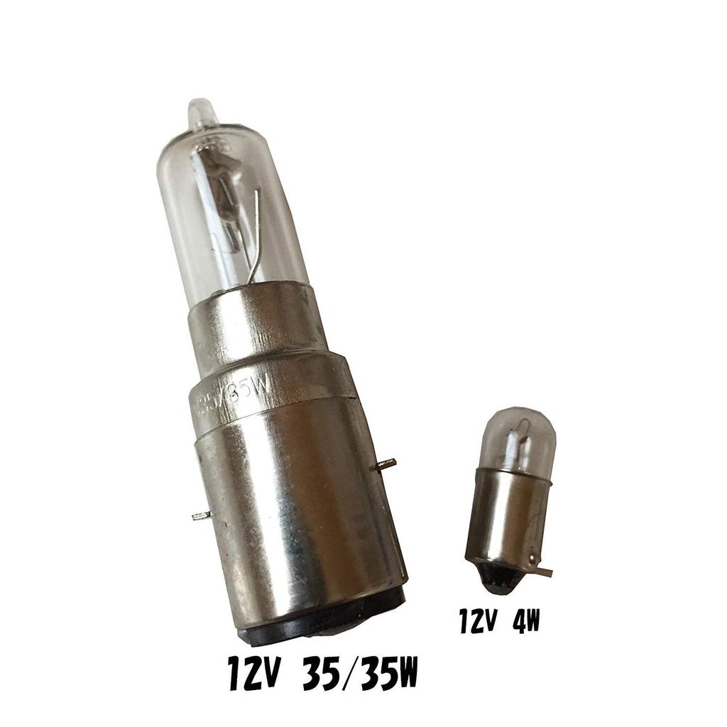 Karun Universal 12V Headlight with Guard for Vintage Motorcycles, Black (Type 2, Clear Lens)