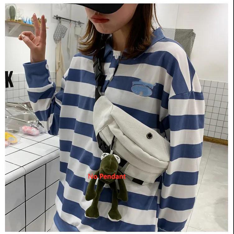 Женская однотонная сумка-молния Shell Bun Crossbody Chest Bag Leisure Canvas Clinned — фото 5