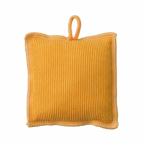 Aion Wash Basin Sponge, Orange, 10x10cm, with Super Absorbent Sponge Tips, Cleans with Just Water, Squeeze for Instant Absorption, Suuno 852-O, 1 Spon