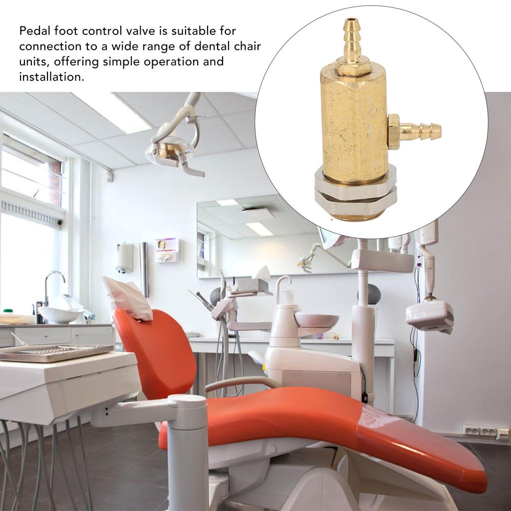 2 Löcher Zahnärztliches Fußventil Genauigkeitsreduzierung Zahnärztlicher Gas-Fußschalter Ventil für Zahnarztstuhleinheit