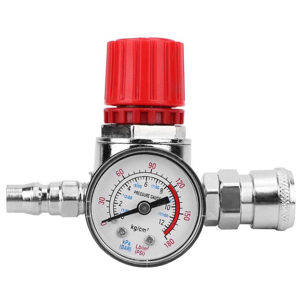 Pressure Regulator Switch Control Valve Gauge with Male Female Connector for Air Compressor