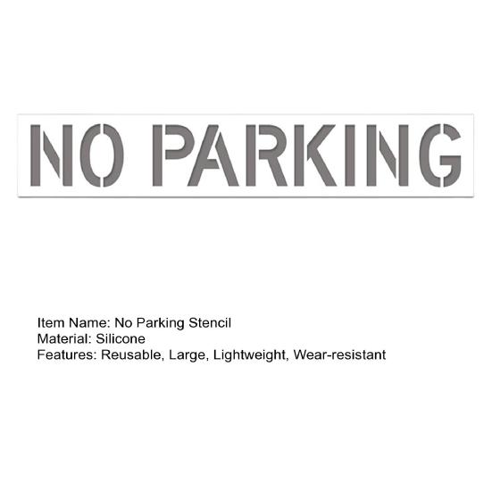 Silicone No Parking Stencil 12" Tall Letters Pavement Sign Stencil for Parking Lot Reusable Parking Zone Marking Templates for Concrete Curbs Pavement