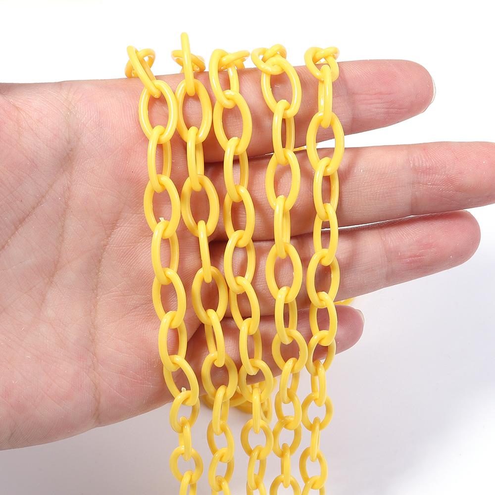 5pcs/lot 50cm Plastic Link Chain Colorful Extension Chains For Jewelry Making DIY Bracelet Necklace Phone Key Bag Chain Supplies