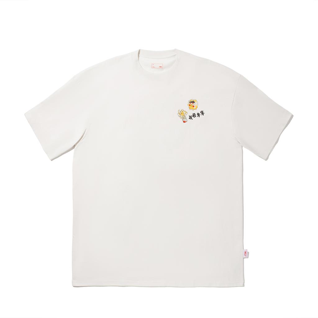 Li Ning Sam Taylor Artist Limited Edition Cartoon Anime Letter Round Neck Comfortable Breathable Short Sleeve T-Shirt Men Tops AHSV553-1