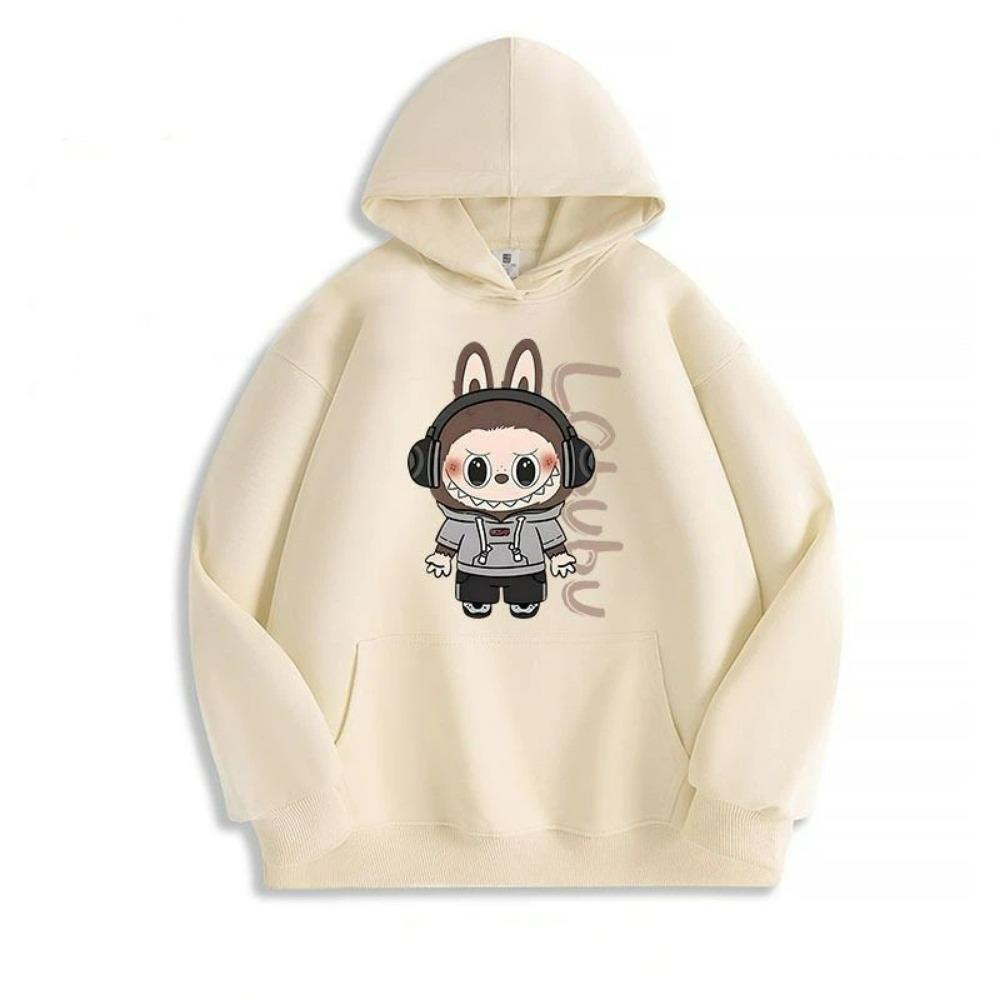 Fashion Men Women's Hoodies Cartoon Labubu Monster Print Pullover Top Casual Sweatshirt Kids Hoodies Clothing