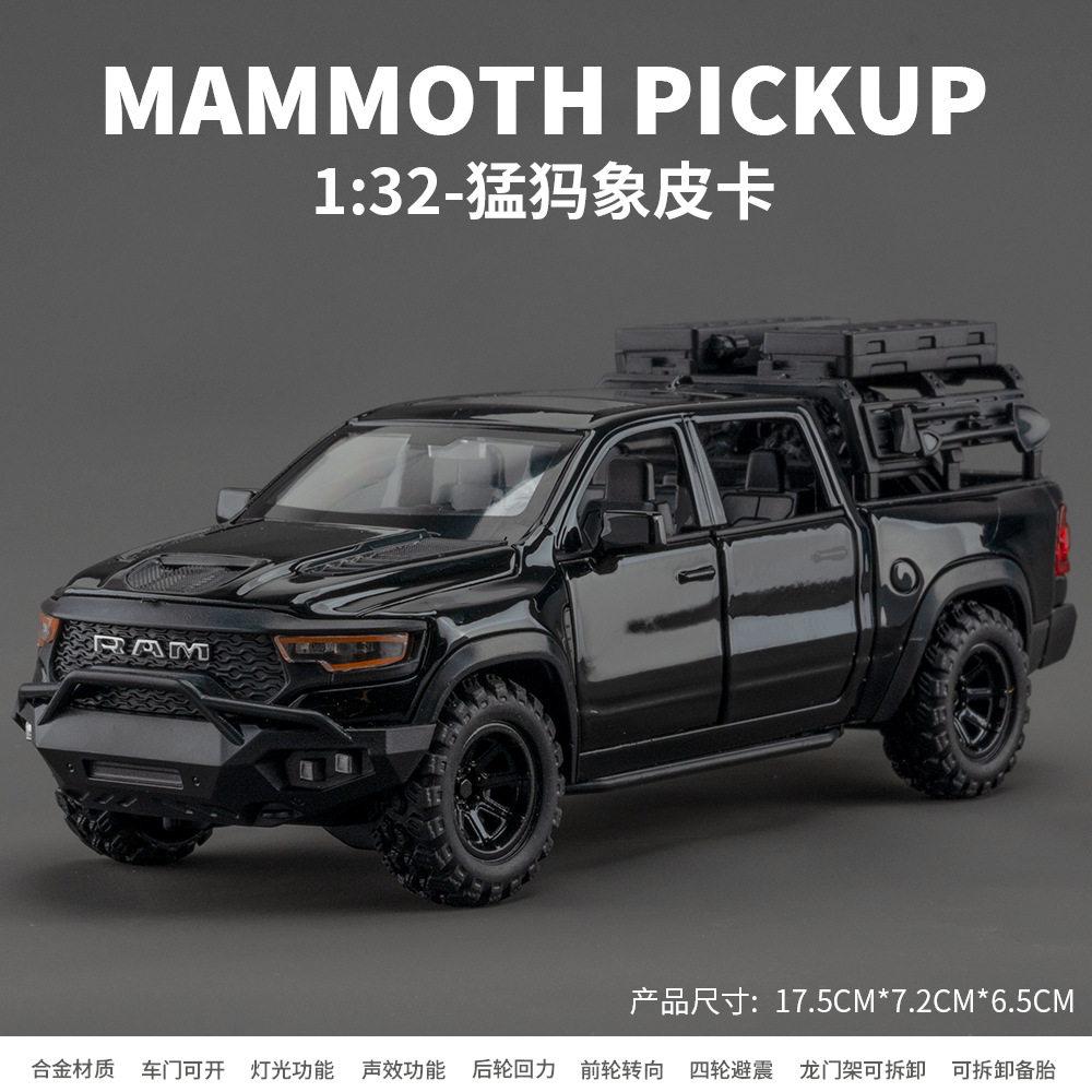 1:32 Dodge RAM Mammoth 1000 Hennessey Off Road Pick-up Modelový automobil Diecast ze slitiny Kovová Simulované vozidlo Domácí Trendy Dárek