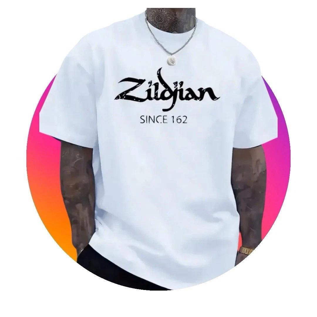 T-Shirt - Mens L Large With Zildjian Cymbal Drum Logo Graphic White 4XL
