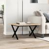 Coffee Table with X Shaped Frame 60x60x40 Cm Solid Pine Wood and Steel
