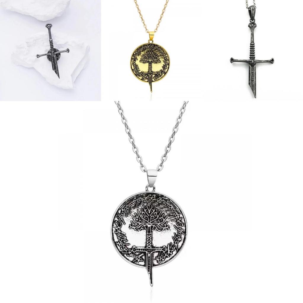Unique Geometric Metal Necklace Inspired By With Elegant Short Sword Design