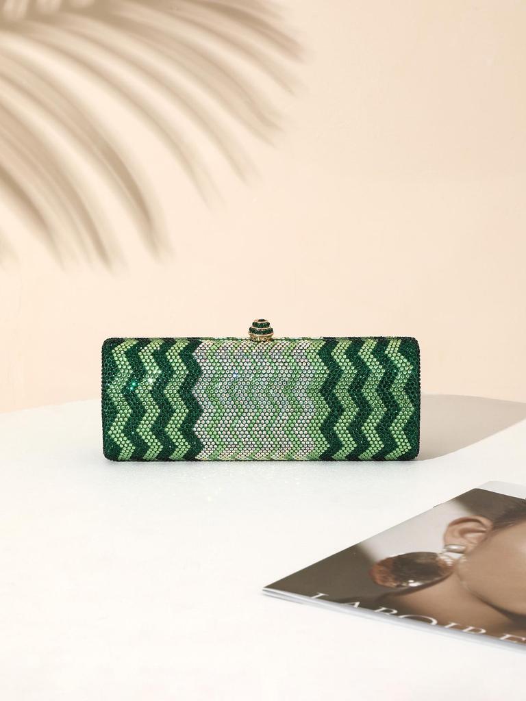 Elegant Evening Rhinestone Clutch: Crystal Diamond Party and Wedding Bag for Ladies - European and American Style