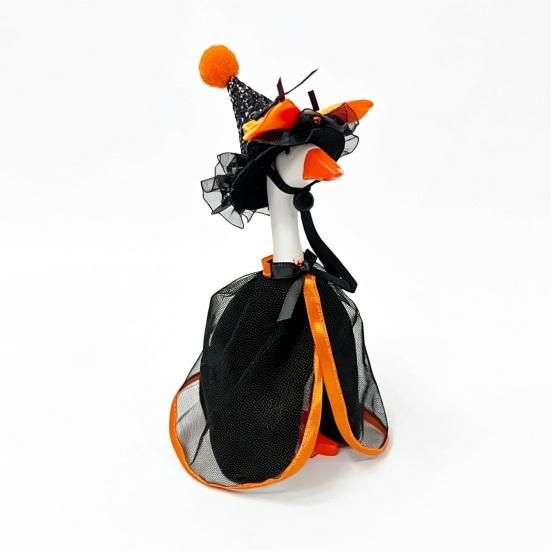 Halloween Desk Goose Outfit, Goose Witch Cape And Pointed Hat, Ghost Hoodie, Holiday Costume for 7-Inch Desk Goose Statue