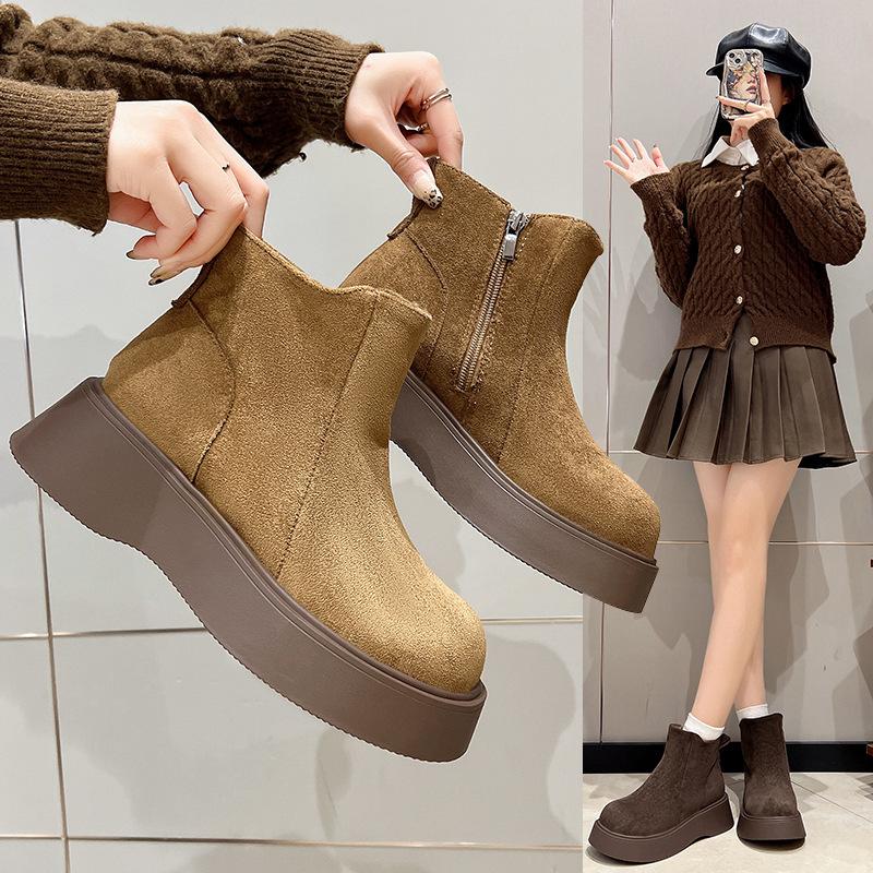 Dámské Velké Velikosti Měkká Podrážka Zvyšující Zimní Teplé Kožešinové Jedny Protiskluzové Sněhule Plyšová Podšívka Kotníkové Boty Venkovní Sportovní Bavlněné Boty