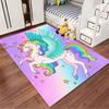 Colorful Unicorn with Wings and Rainbow Design - Non-slip Rug Suitable for Living Room and Bedroom Sofas