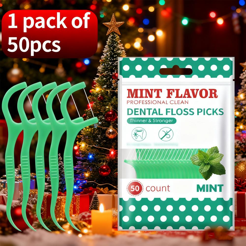 

50/100/300/600pcs | Mint flavored dental floss sticks, dental floss | Oral hygiene prevention | Dental hygiene cleaning