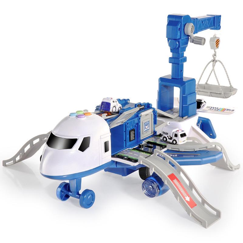Children's Inertial Toy Car Set with Airplane and Music