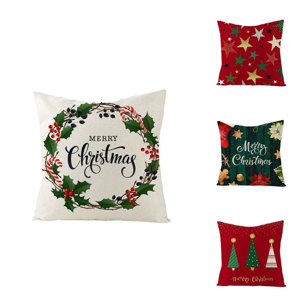 Luxurious 18" Christmas Cushion Cover For Home And Sofa Decor In Soft Cotton Linen
