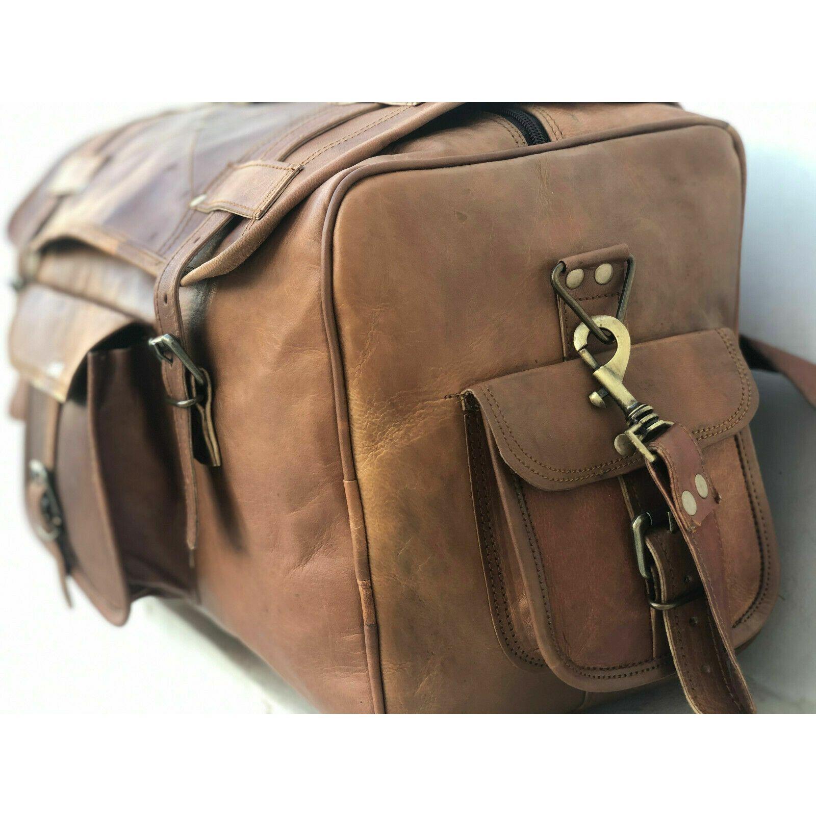 Sac de chèvre en cuir voyage bagage de sport sac de sport homme vintage