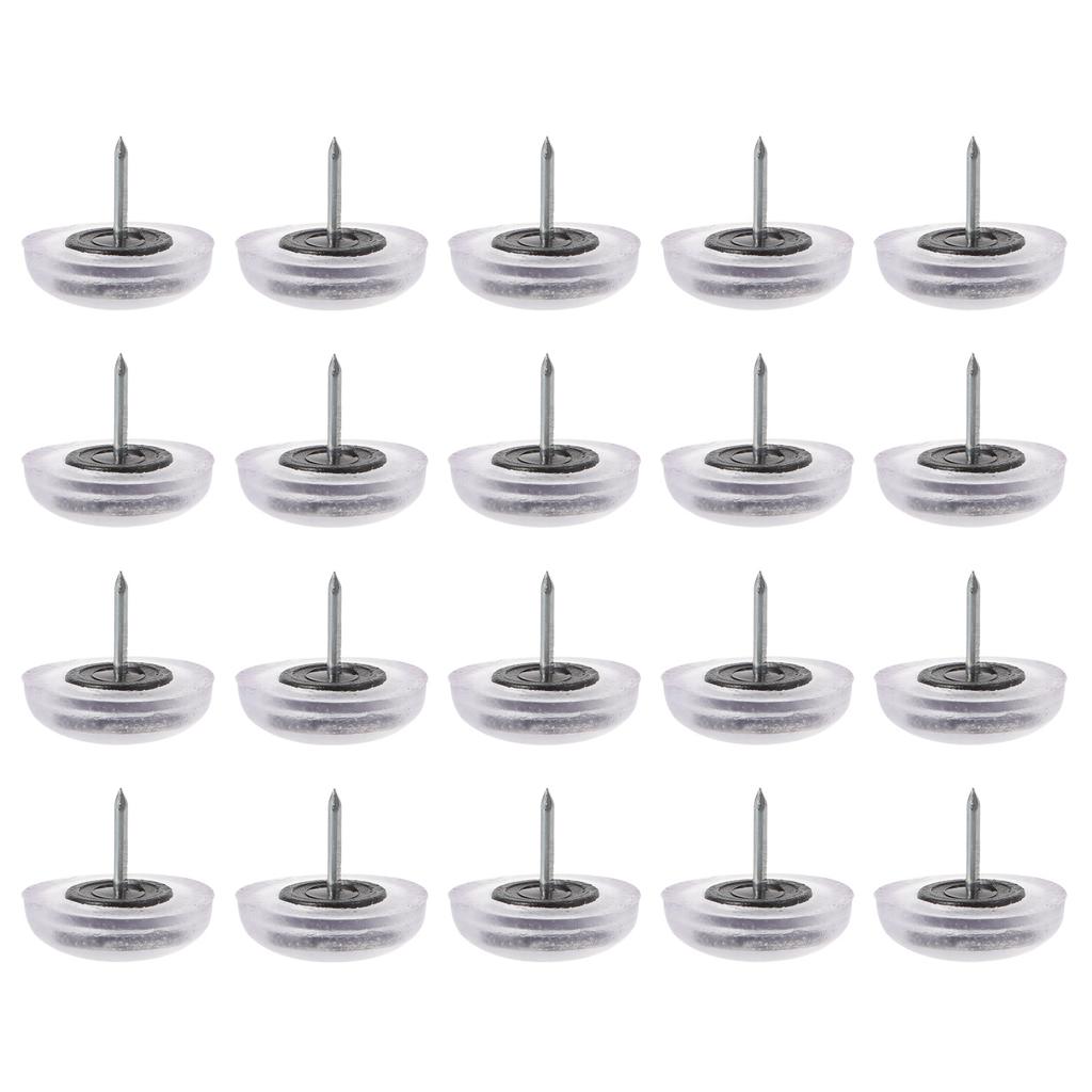 20pcs Furniture Sliders Silicone Table Chair Tack Round Nail On Sliding Feet Table Leg Pad Floor Protector Mute Chair Feet Cover