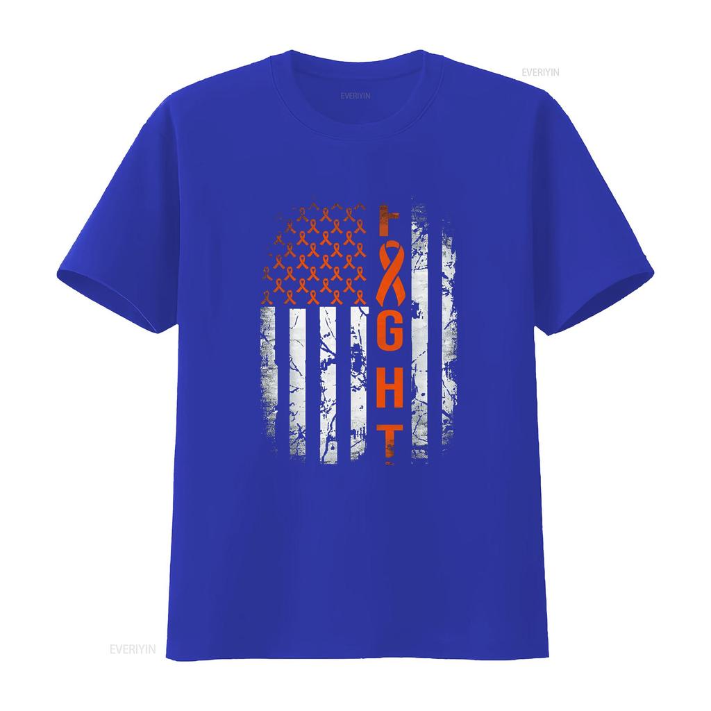 Leukemia Ribbon Fight American Flag Awareness T Shirt vintage Washed Comfortable designer clothes fashion Breathable Versatile