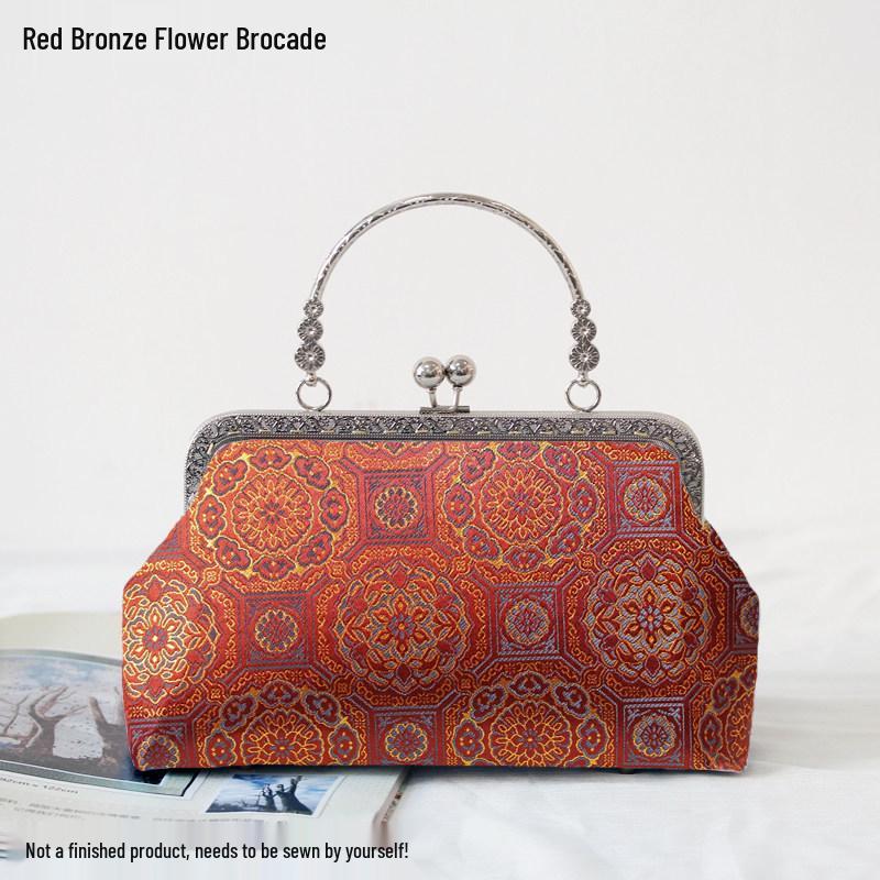 Short Style Handbag Material Kit - Handmade, Multiple Styles, Square Clasp Bag, Includes 20 Needles