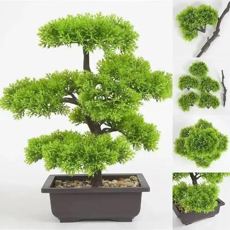 Simulated Pine Needles Cliff Cypress Artificial Plants Bonsai Home Decoration Green Plants Bonsai Creative Hotel Garden Decor