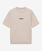 MINDBRIDGE [Couture] Lettering Semi-Overfit Beige Short Sleeve Knit