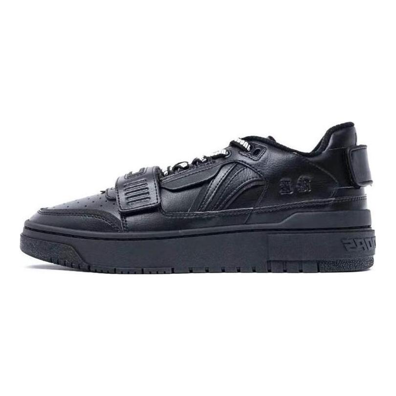 Li Ning Abrasion Resistant Low top Skateboard Shoes Unisex Black ABCS028-3