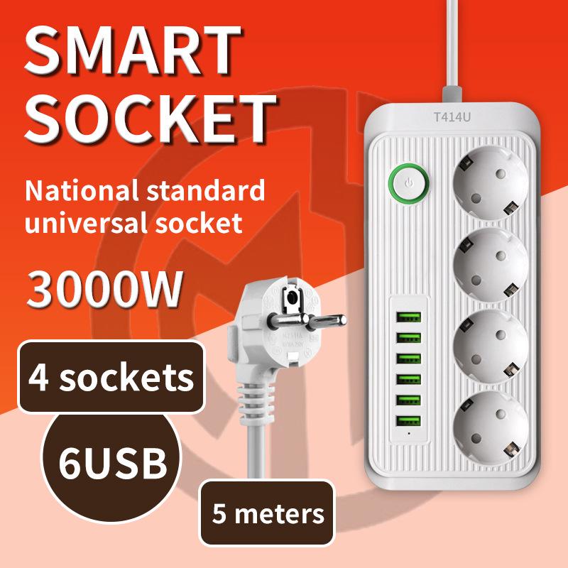 European Standard 16A Power Strip with Two-Pin Socket for Russian, German, Korean, and Austrian Use