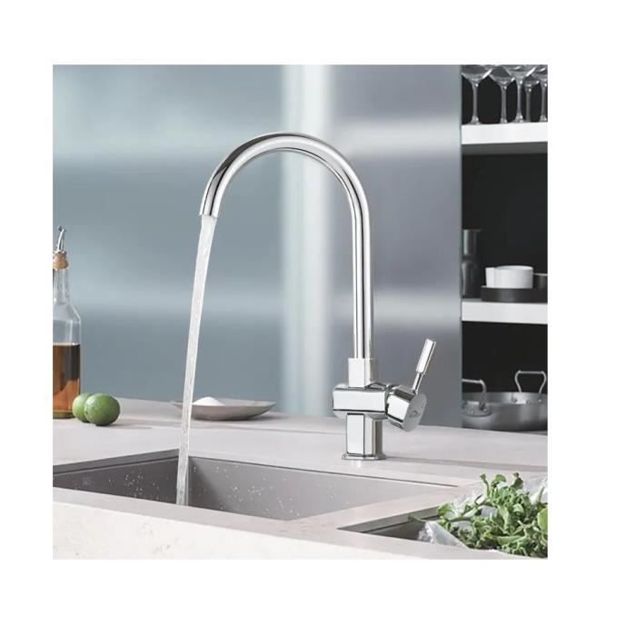 Kitchen Faucet - Auralum - 913258 06 JLJ0502 - Chrome - Gooseneck - Single Hole