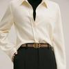 New Two-layer Cowhide Retro Belt 2.0cm Letter Buckle Thin Belt Simple and Fashionable Women's Trousers Belt