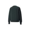 Puma Downtown Oversized Crew Embroidered Logo Solid Color Round Neck Pullover Sweatshirt Women sweatshirt Dark-Green 533052-80
