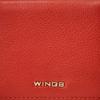 Small Women' Wallet Wings Made of Natural Leather Red