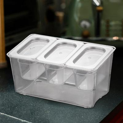 Chilled Condiment Server Tray Removable Compartments for Small Ingredients for Commercial Hot Dog Station BBQ Hotel Party